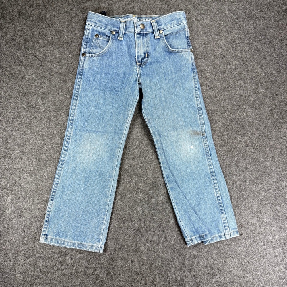 Wrangler Retro Relaxed‎ Boot Cut Denim Jeans Kids Size 5 Light Wash